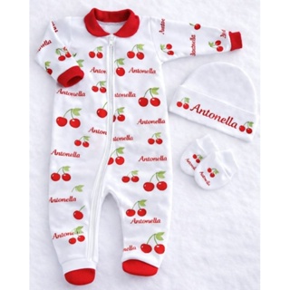 Saída maternidade personalizada, Kit Macacão Touca e luva para bebê, enxoval para menina e menino. em Oferta na Shopee