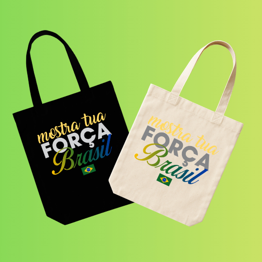 Ecobag De Algodão Da Copa Do Mundo Brasil Mostre Sua Força l 100% Algodão Cru