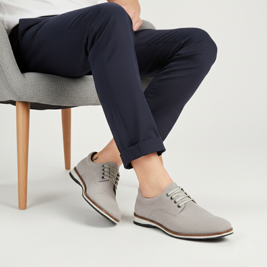 Sapato Masculino Social Casual Camurça De Amarrar Premium Elegante Moderno