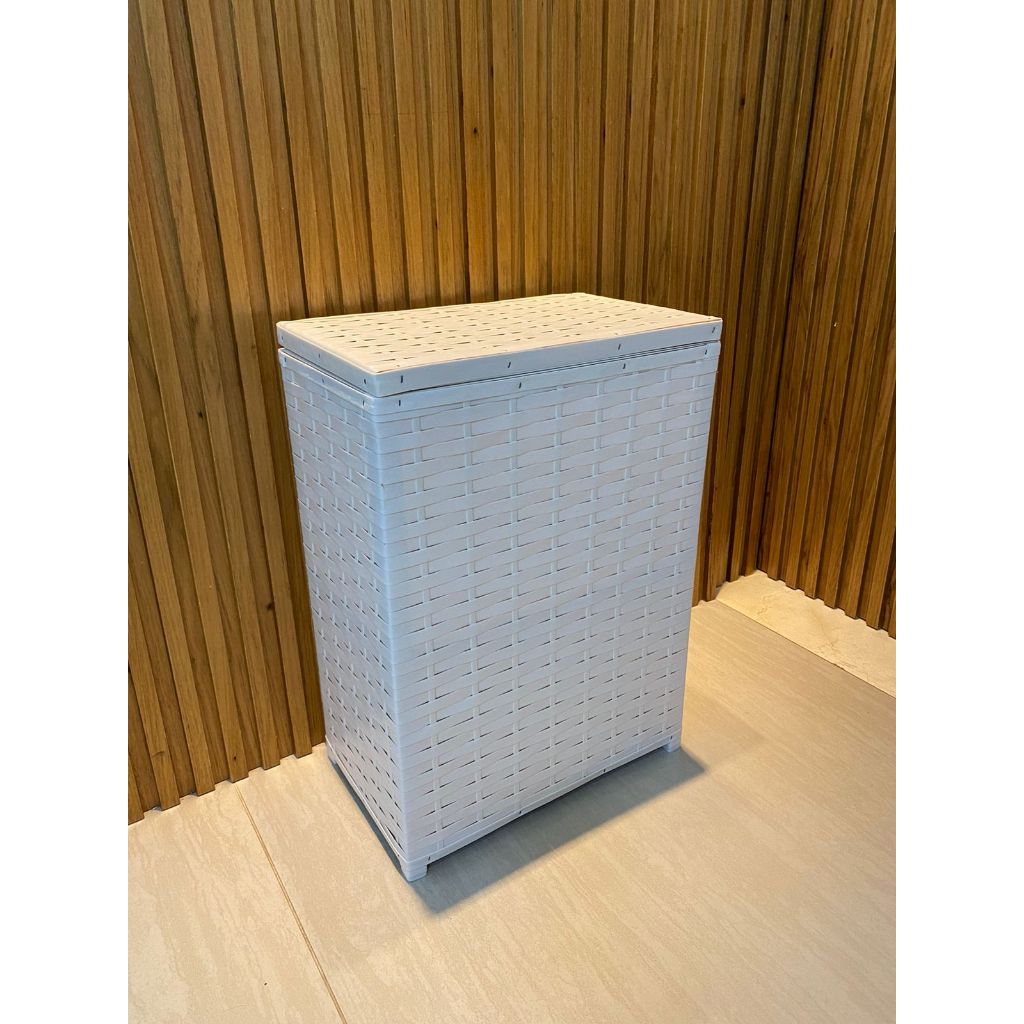 CESTO DE ROUPAS SUJAS FIBRA SINTETICA 45 LITROS 40X25X55 BANHEIRO LAVANDERIA ORGANIZADOR ROUPA - S