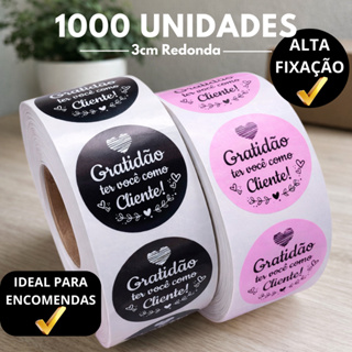 1000 Etiquetas Adesivas Gratidão Ter Você Como Cliente Lacre Redonda Adesivo Embalagem Colorida 3cm em Oferta na Shopee