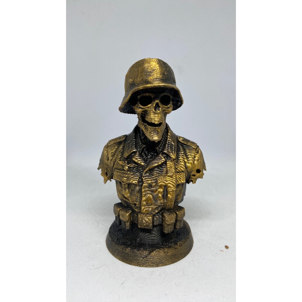 Enfeite-Soldado Caveira-Busto Soldado-Caveira Militar Soldado-Decorativo Estátua Soldado-Escultura Caveira