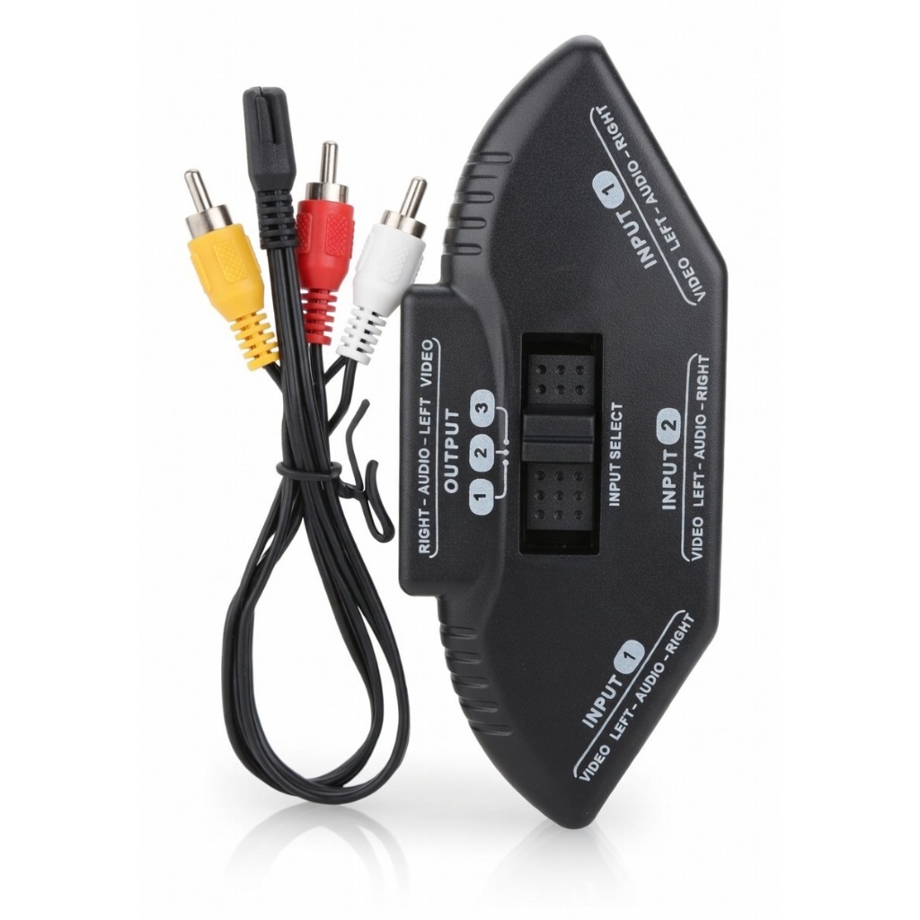 Chave Seletora Rca Conector Video E Audio Camara Tv Dvd