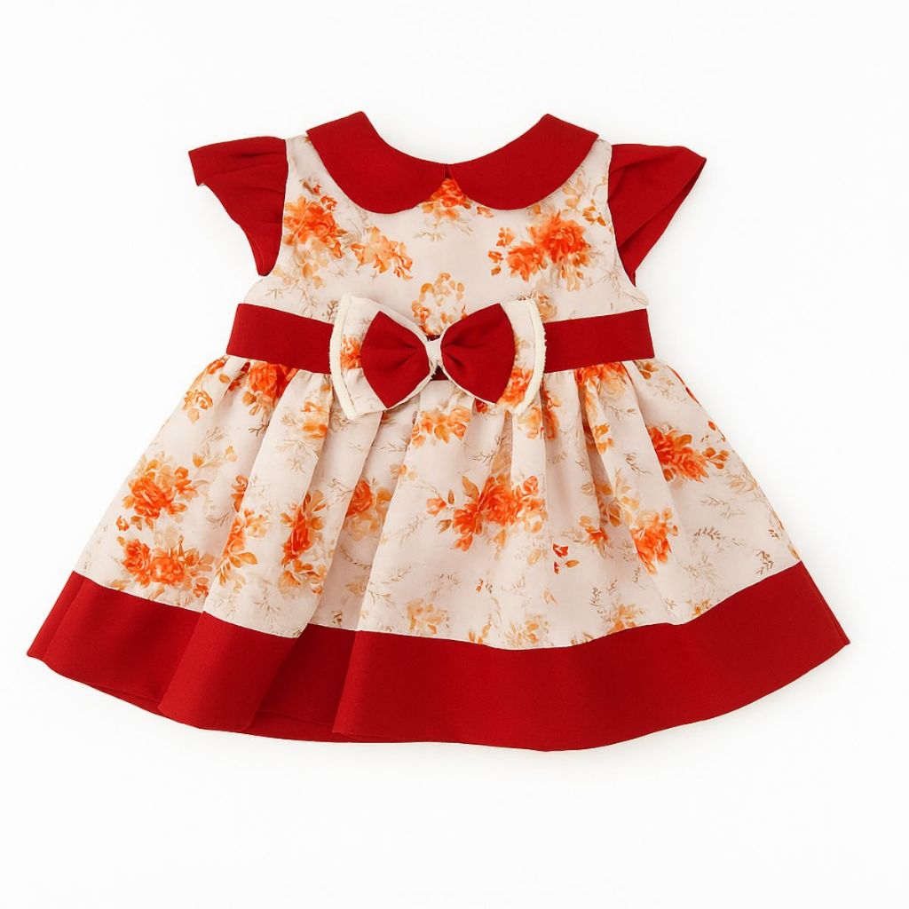 Saída Maternidade Menina Pompom Floral Salmão 05 Peças Roupa de Bebê Menina