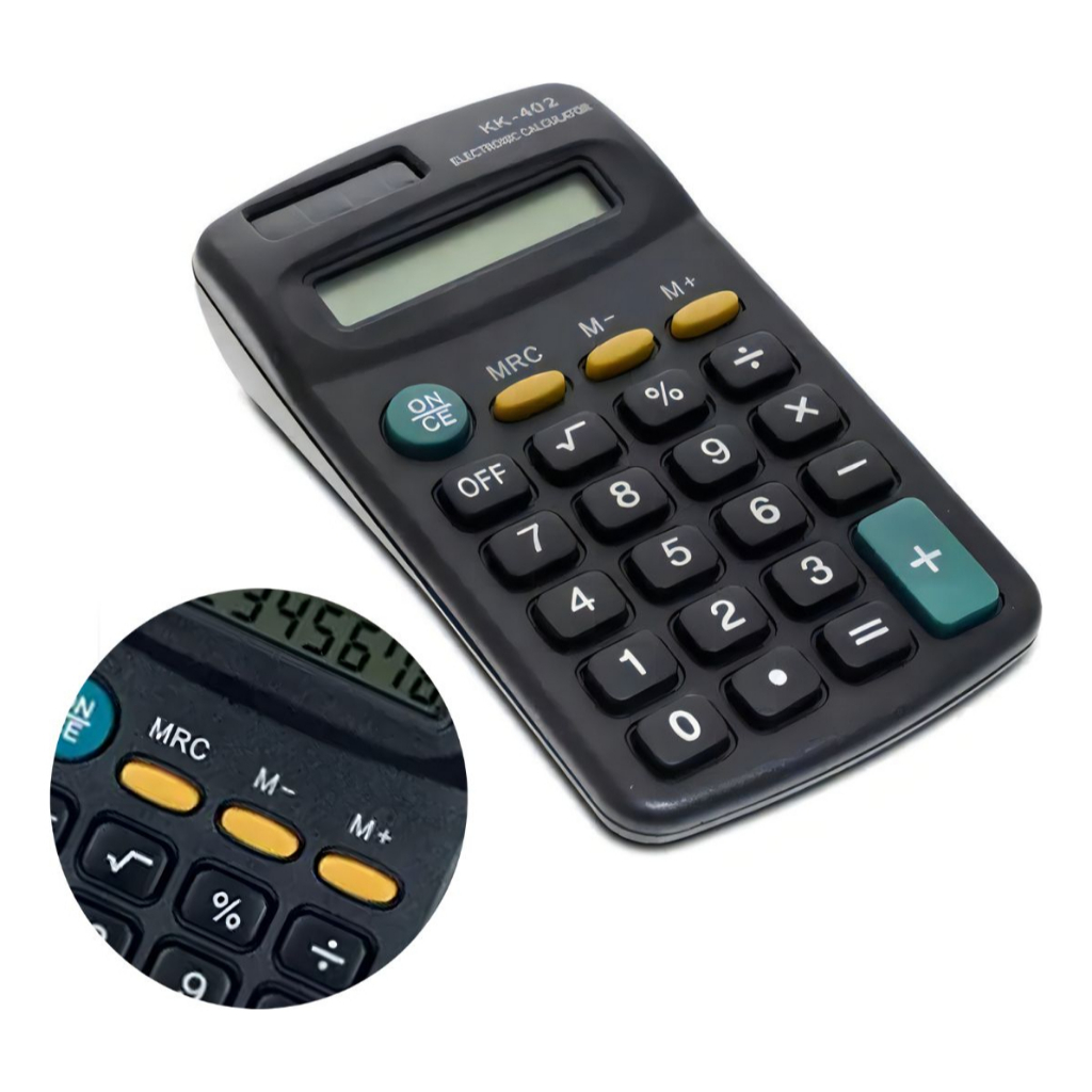 Kit Calculadora De Bolso Pequena 8 Dígitos Escolar Simples Basica Preto