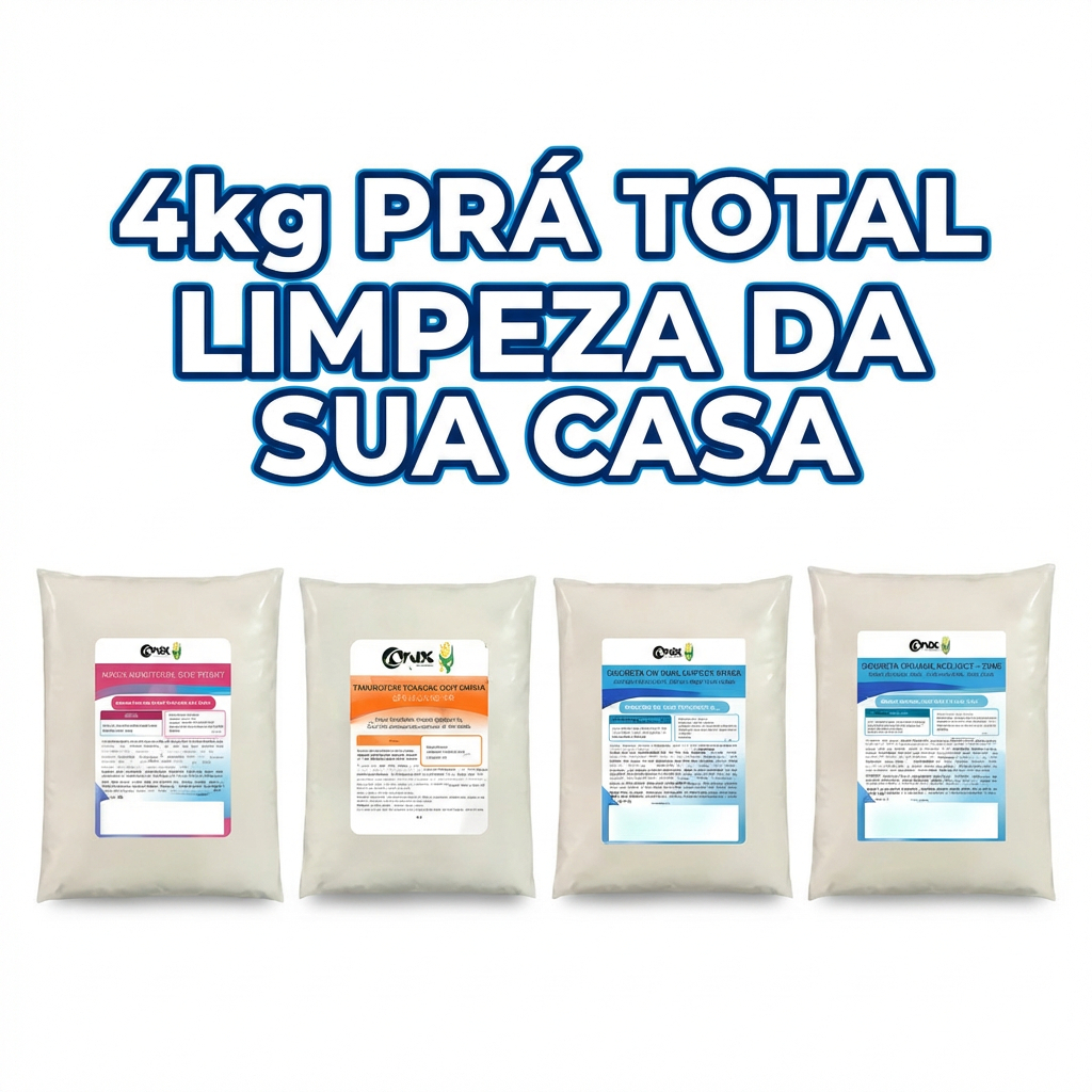 Kit  4kg Tira Manchas Profissional  – Oxigênio Ativo, Percarbonato de Sódio e Desengraxante Potente