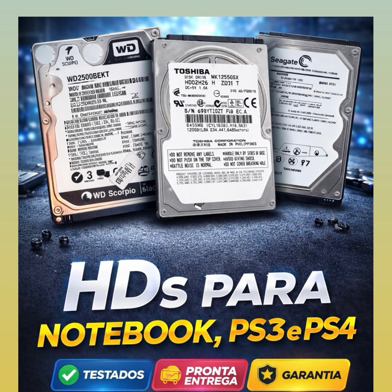 Promoção HD 500g Interno 2.5 SATA Notebook PS3 PS4 Testado e saudável