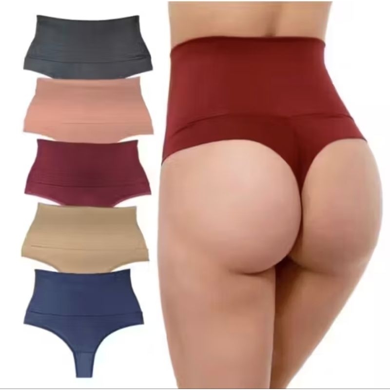 Kit Calcinha Cós Fio Duplo  Cinta Modeladora Calçola Cintura Alta Cós Alto Duplo Lingerie Feminina- Confortável
