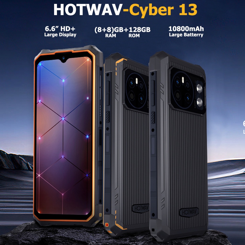 Hotwav Cyber 13 Resistencia + Prova D'agua 128/16gb Estoque Brasil Nota Fiscal Preto/laranja Pronto Entregar