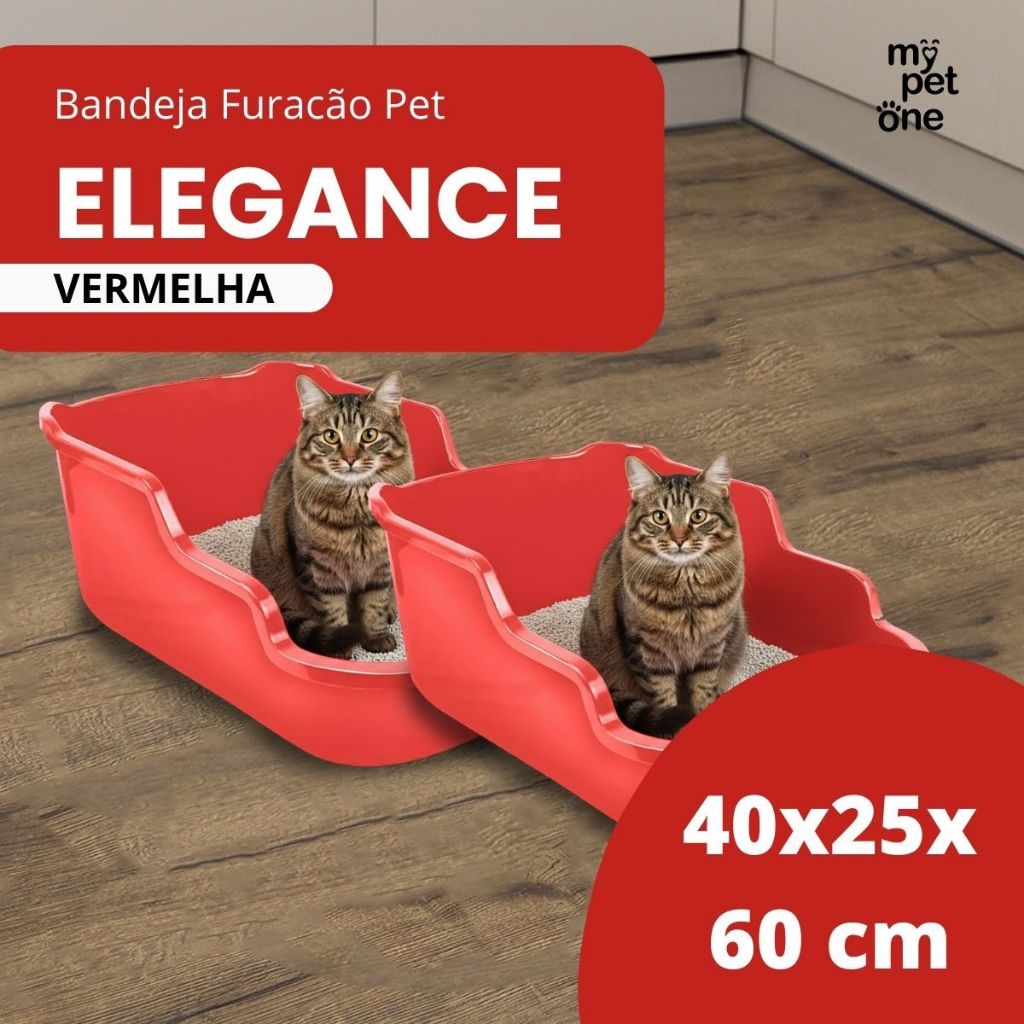 2 Bandeja Elegance Furacão Pet Vermelha – Solução Higiênica e Resistente em Oferta na Shopee