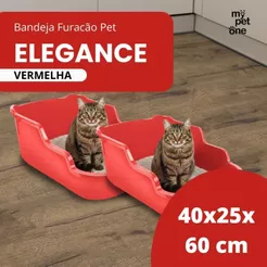 2 Bandeja Elegance Furacão Pet Vermelha – Solução Higiênica e Resistente