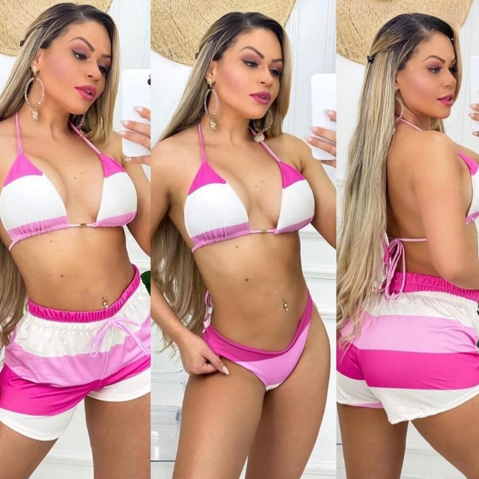 Biquini Conjunto 3 Peças com Shorts