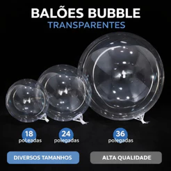 Balão Bubble Transparente 18 e 24 Polegadas Cristal Para Festas Decoração