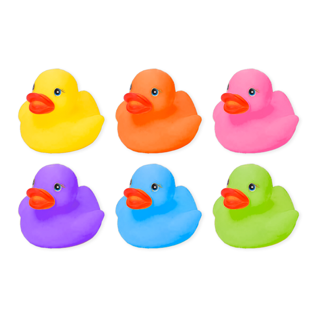 Kit  6 PATINHOS PATO COLORIDOS Bichinhos Brinquedo de banho Espirra Agua Diversao na Agua ZOOP TOYS/BUBA