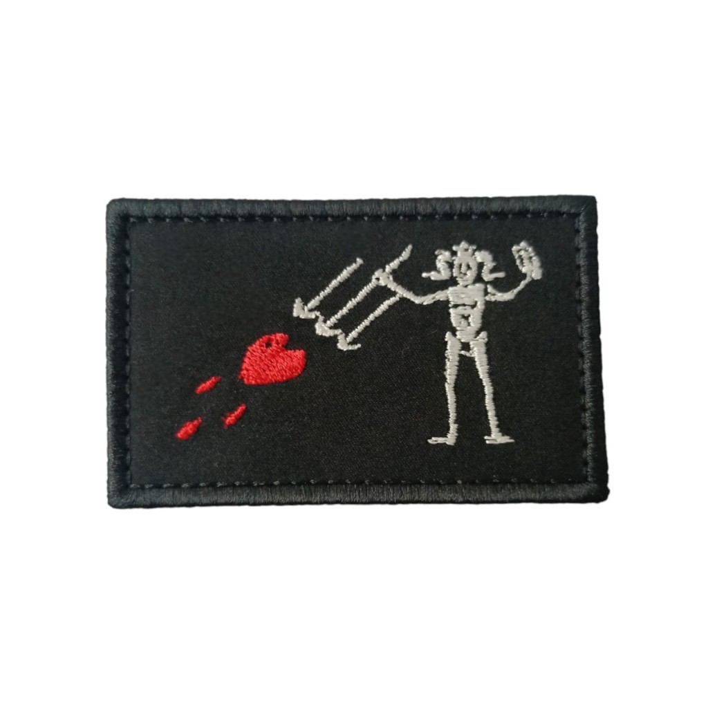 Patch Emblema Barba Negra 3C Bordado com Velcro Airsoft Paintball - Ponto Militar