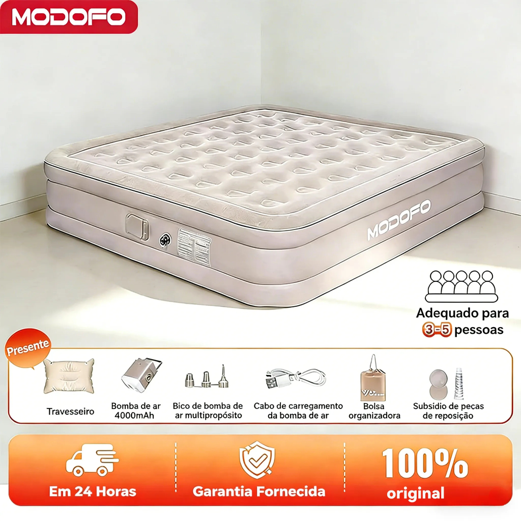 MODOFO Colchão Inflável Automático solteiro/Queen/King Colchão Casal inflável Com Bomba Embutida Camping Equipment