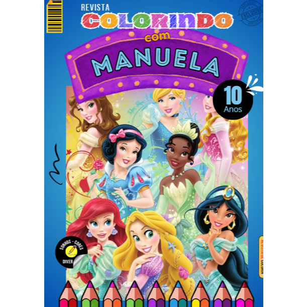 Revista Infantil Personalizada com Nome | Colorir Personagens | Lembrancinha de Aniversário | Promoção