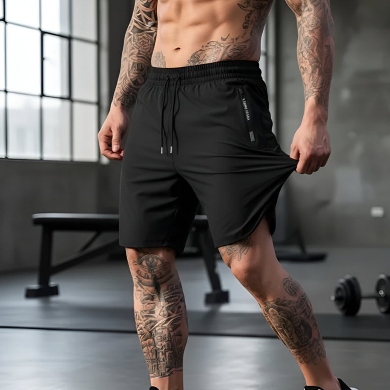 Shorts Bermuda Masculino com Ziper Academia Esportivo Corrida Praia Poliamida Respirável & Leve