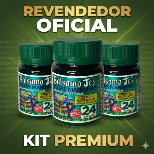 Kit 3 Potes Bálsamo Je's Algas Marinhas 72 Cápsulas Cálcio Ostra Gengibre Zinco Chá Verde Suplemento Natural Original