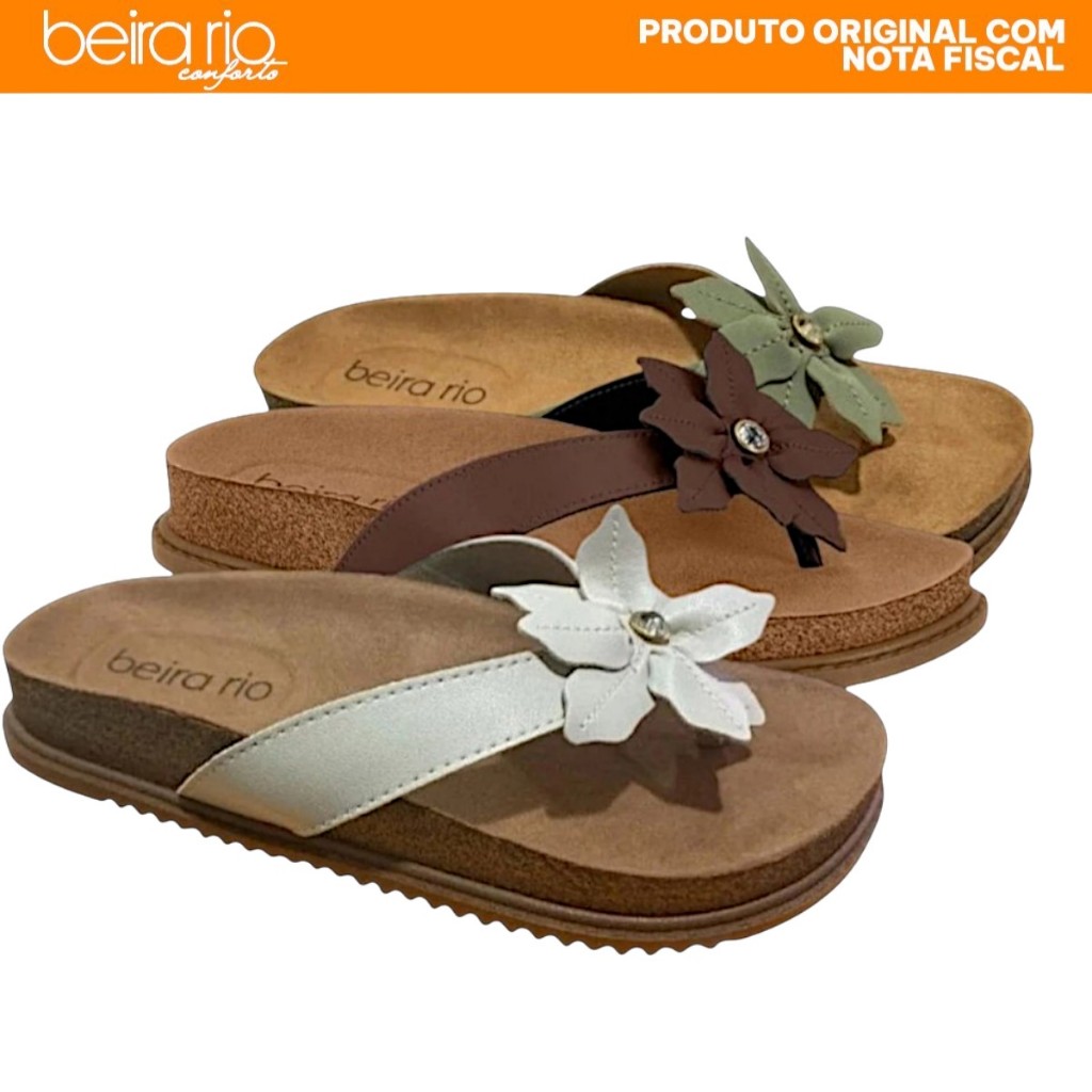 Sandália Beira Rio Papete Flatform Detalhe Flor