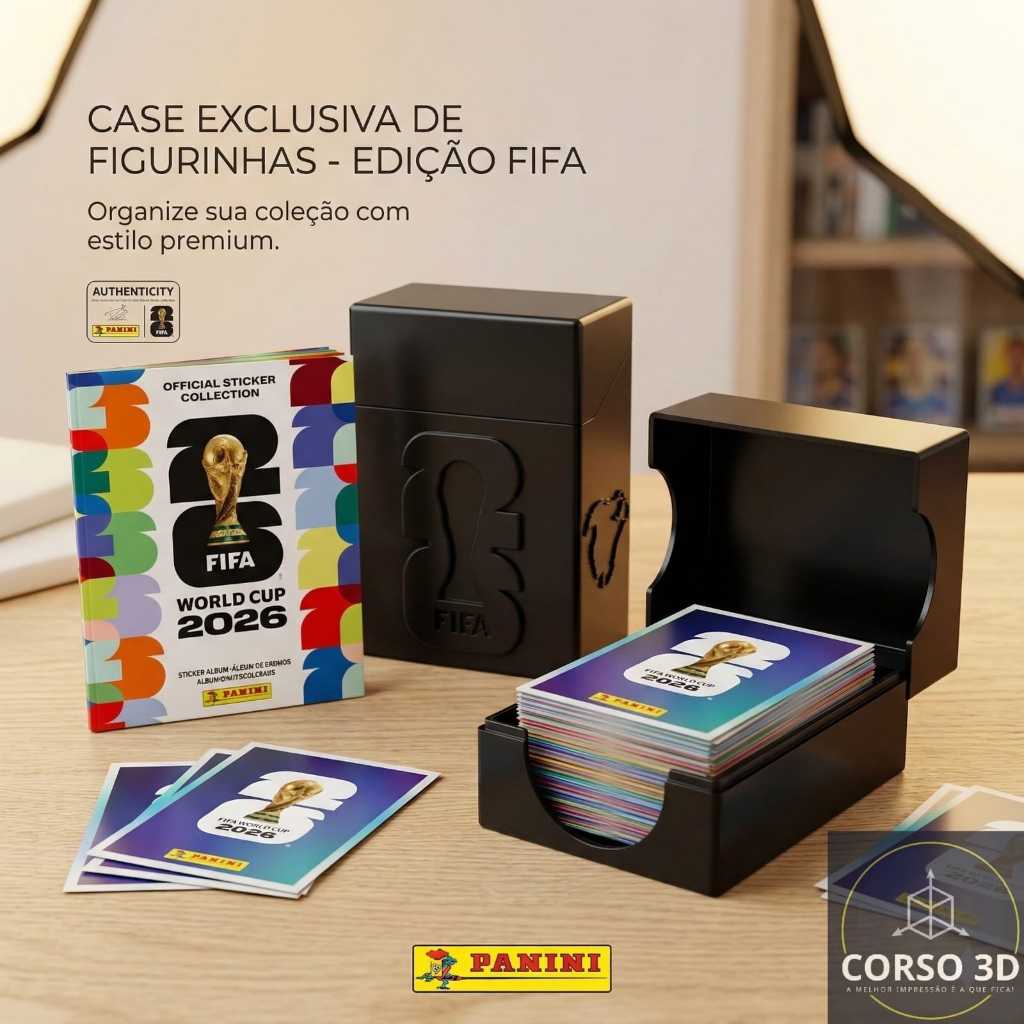 Caixinha Para Figurinhas Copa Do Mundo 2026 Porta-figurinha Case em 3D