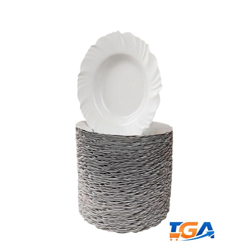 Kit 100 Pratos Redondos Branco Resistentes para Refeição e Churrasco em Oferta na Shopee