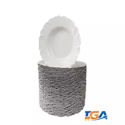 Kit 100 Pratos Redondos Branco Resistentes para Refeição e Churrasco