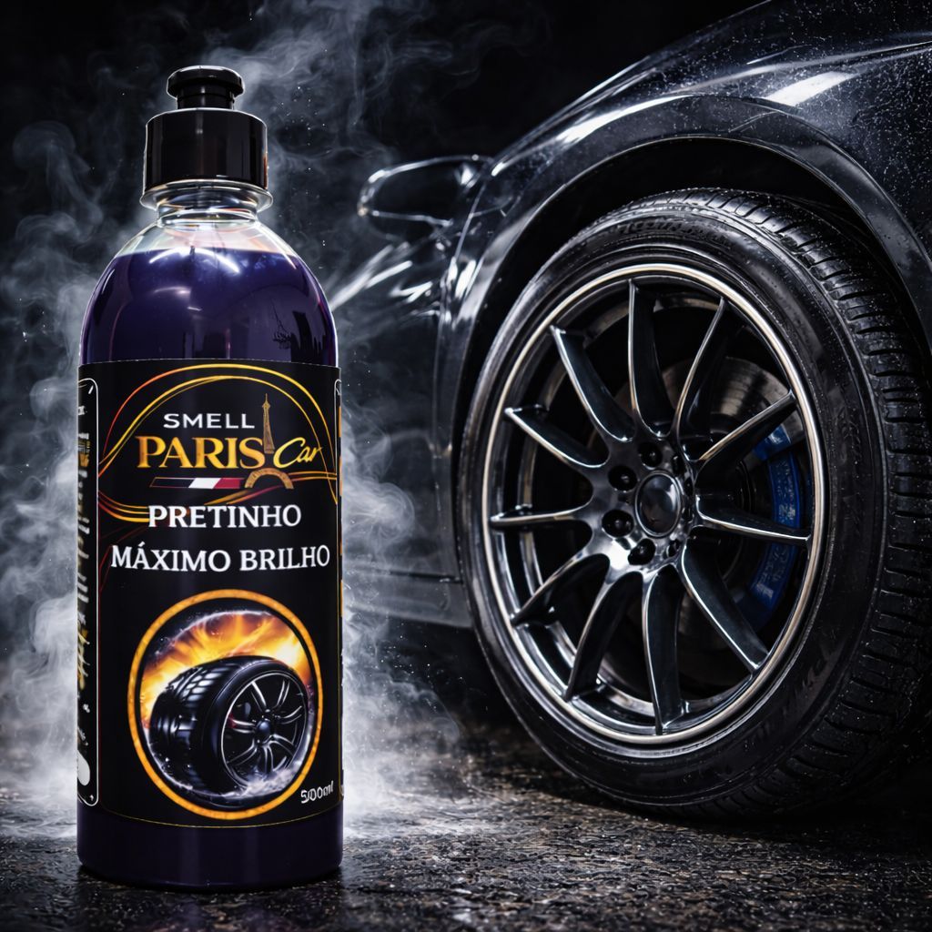 Pretinho Para Pneu 500ml Brilho Molhado Revitalizador Automotivo Alta Durabilidade Smell Paris Car