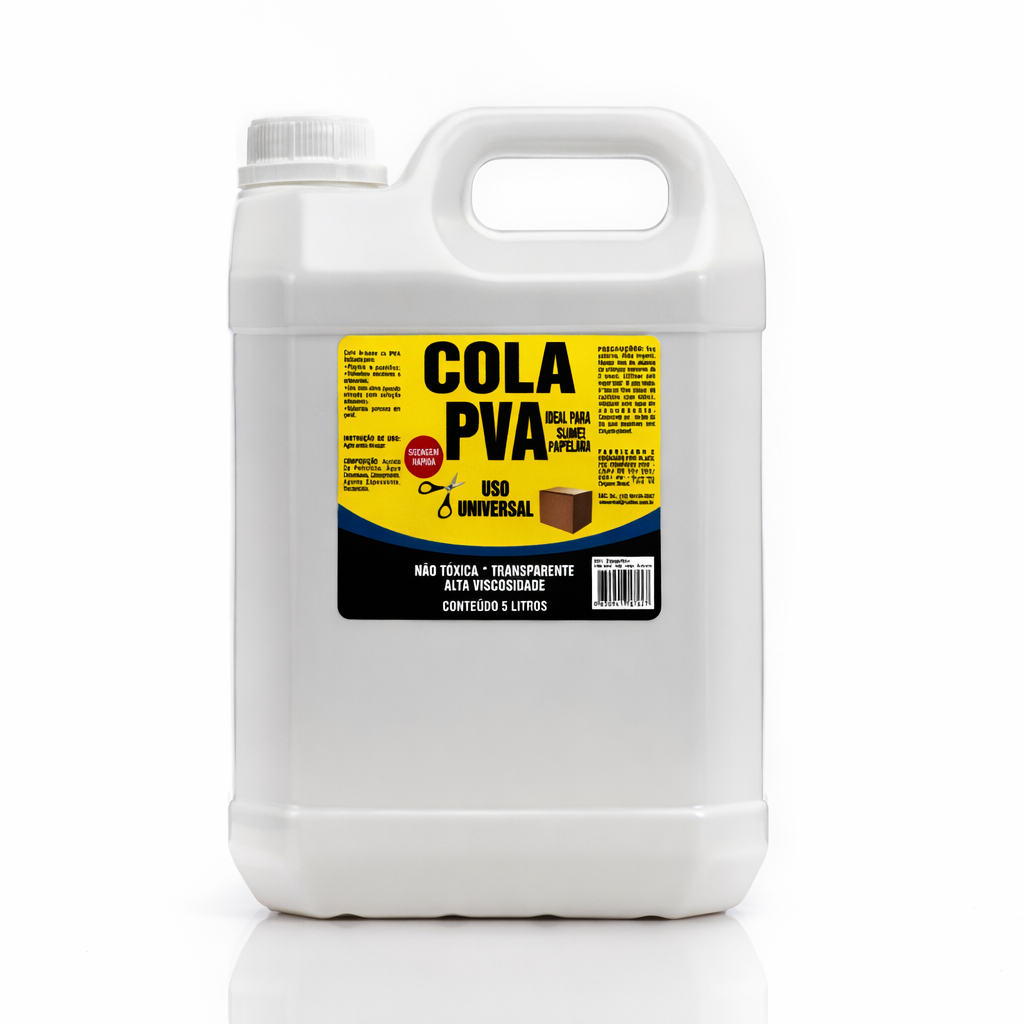 Cola PVA EVA 5 Litros Transparente Alta Viscosidade Para Slime Papel Papelão Artesanato Escolar em Oferta na Shopee