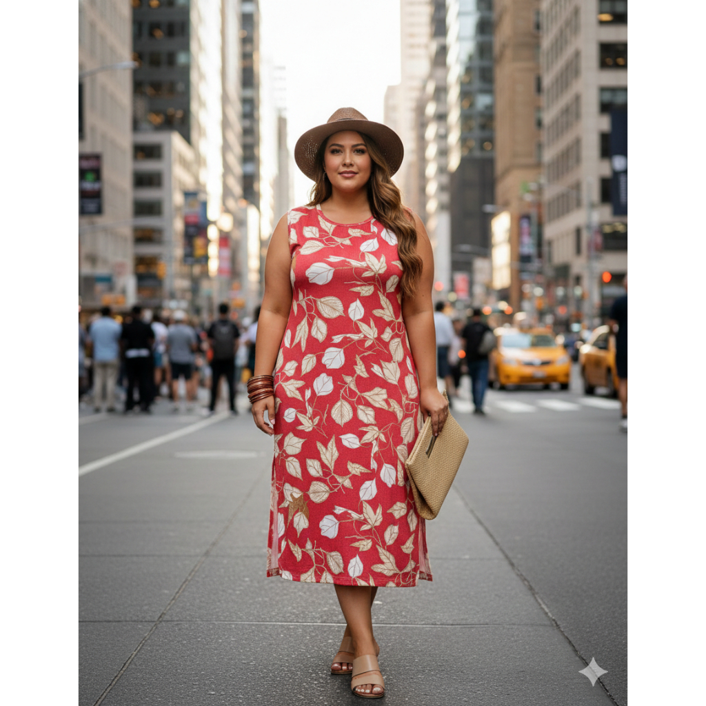 Vestido Regata Midi Com Fenda Plus Size em Oferta na Shopee