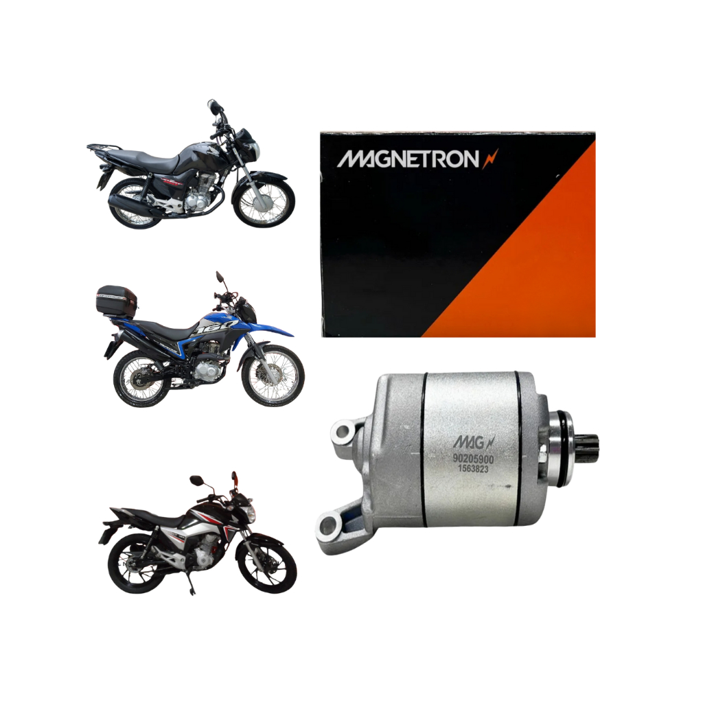 Motor de Arranque Partida NXR Bros Titan Fan Start Cargo 160 XRE 190 2015 até 2023 Magnetron em Oferta na Shopee