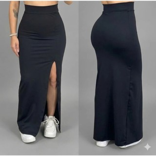 Saia Longa Feminina Elegante Suplex Poliamida Fenda Roupa Gringa Saias Tubinho Moda Feminina Premium