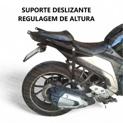Suporte de Baú para FZ25 Fazer 250 de 2018 até 2026 - Bagageiro Deslizante de Correr para Caixa de Moto