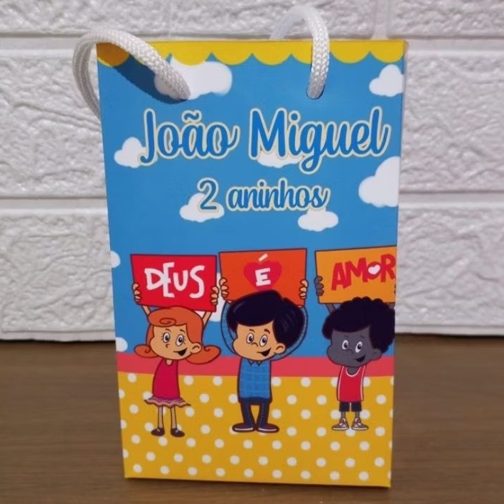 Sacolinha Surpresa 3 Palavrinhas Menino | Lembrancinha Personalizada Festa Infantil | Sacola para Doces