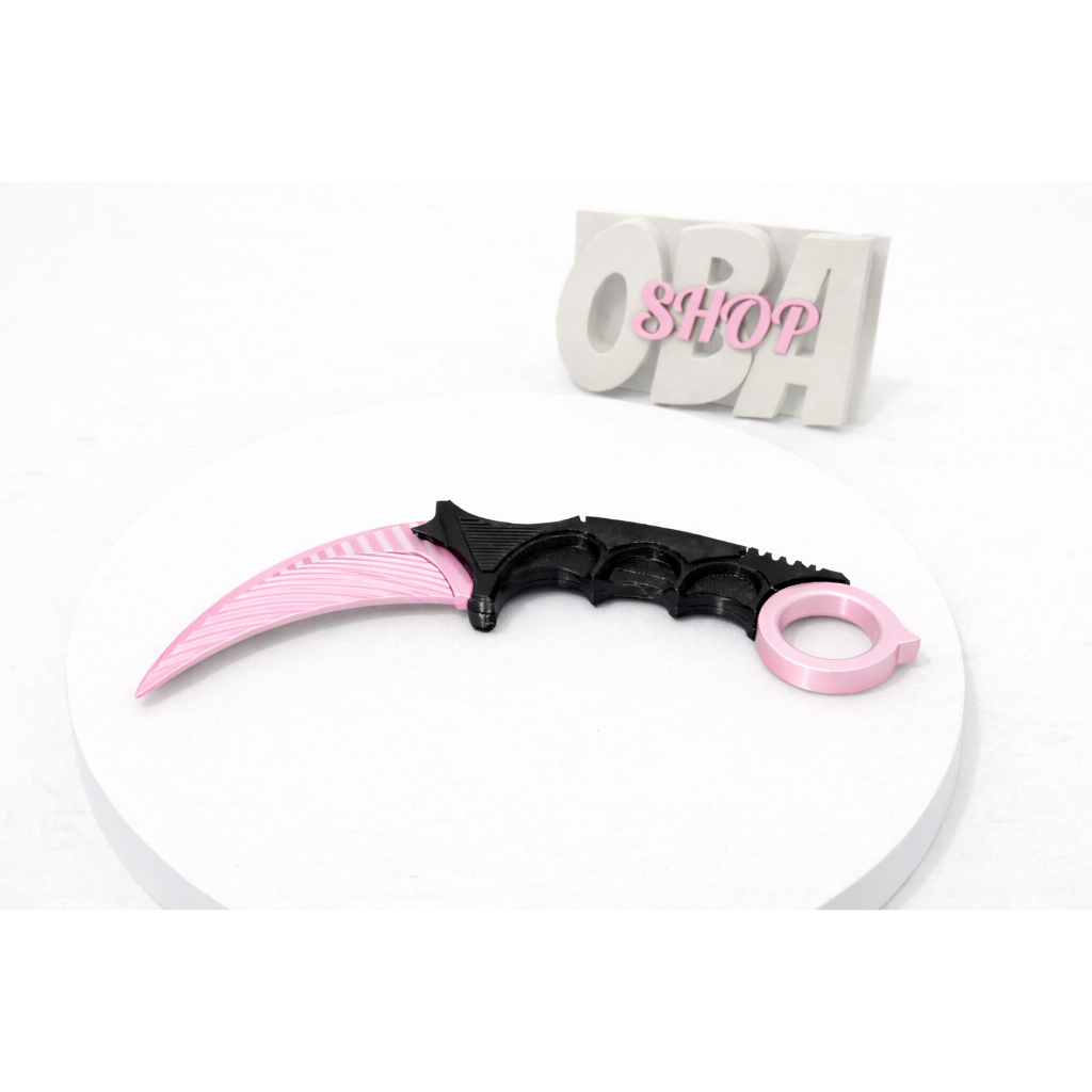 Faca Karambit Decorativa 20cm – Modelo Gamer de Coleção Rosa