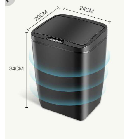 Lixeira16L Sensor Automática Inteligente para Escritório Banheiro ou Cozinha/Salar cor cinza/branco