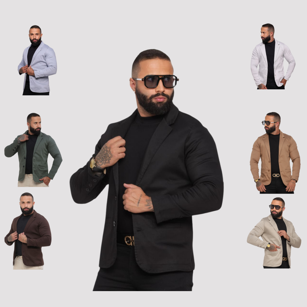 BLAZER SLIM MASCULINO VARIAS CORES