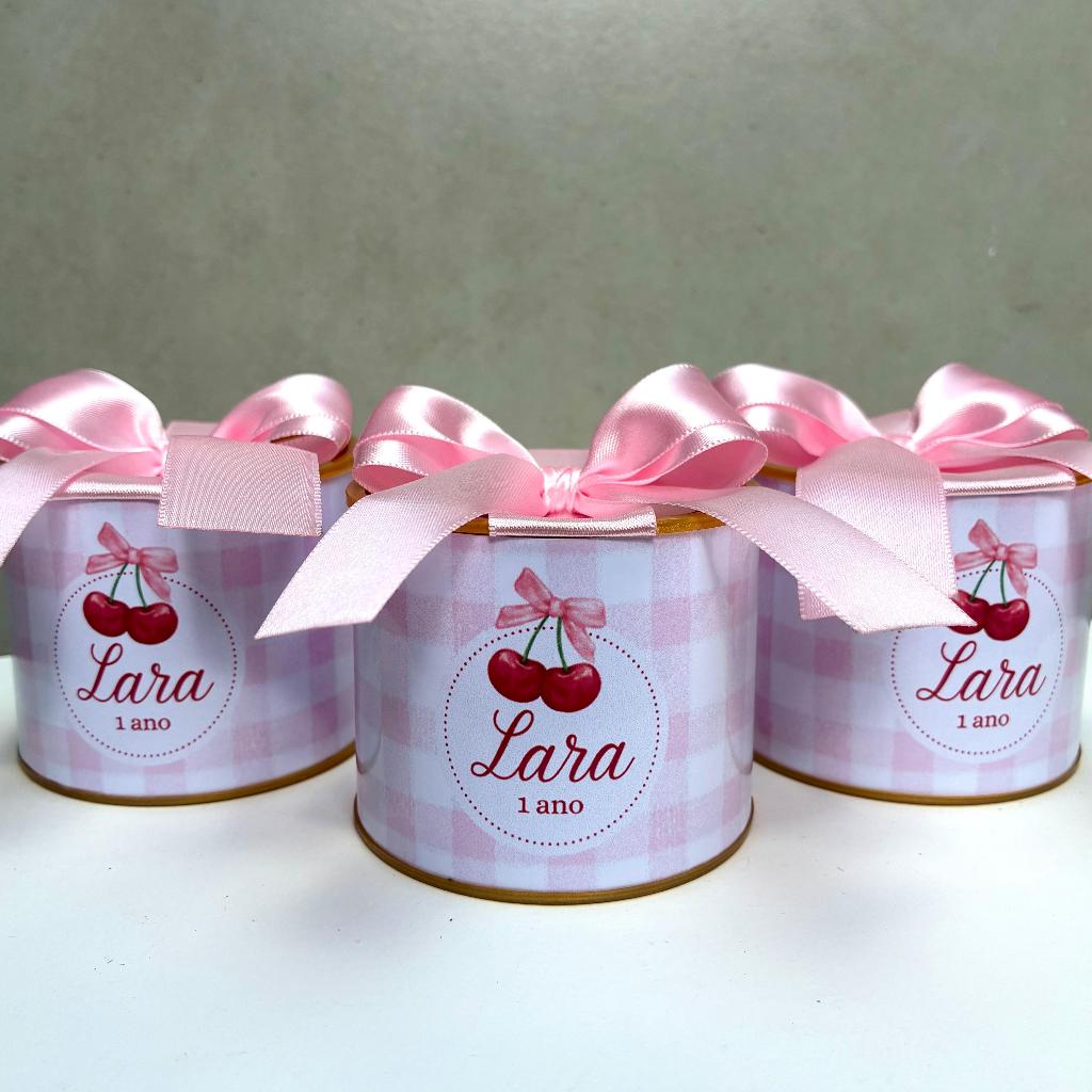 Kit Tubolatas personalizadas 5×6 - Lembrancinha Cerejinha / chá de bebê / aniversário / maternidade