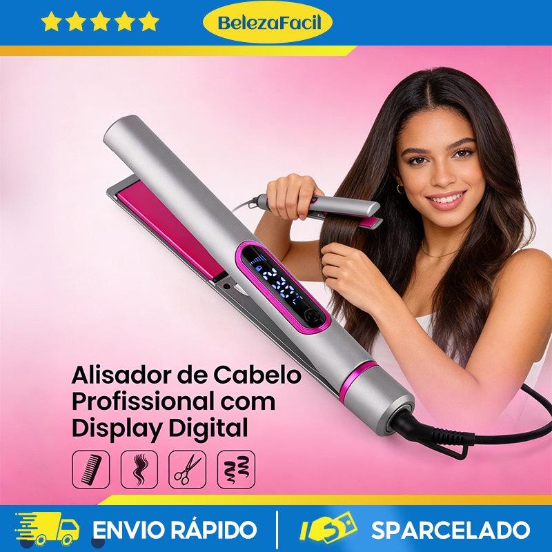 Chapinha Profissional 220 Graus 2 Em 1 Liso e Cacheado Tecnologia Titanium Para Alisamentos Bivolt 110v/220v em Oferta na Shopee