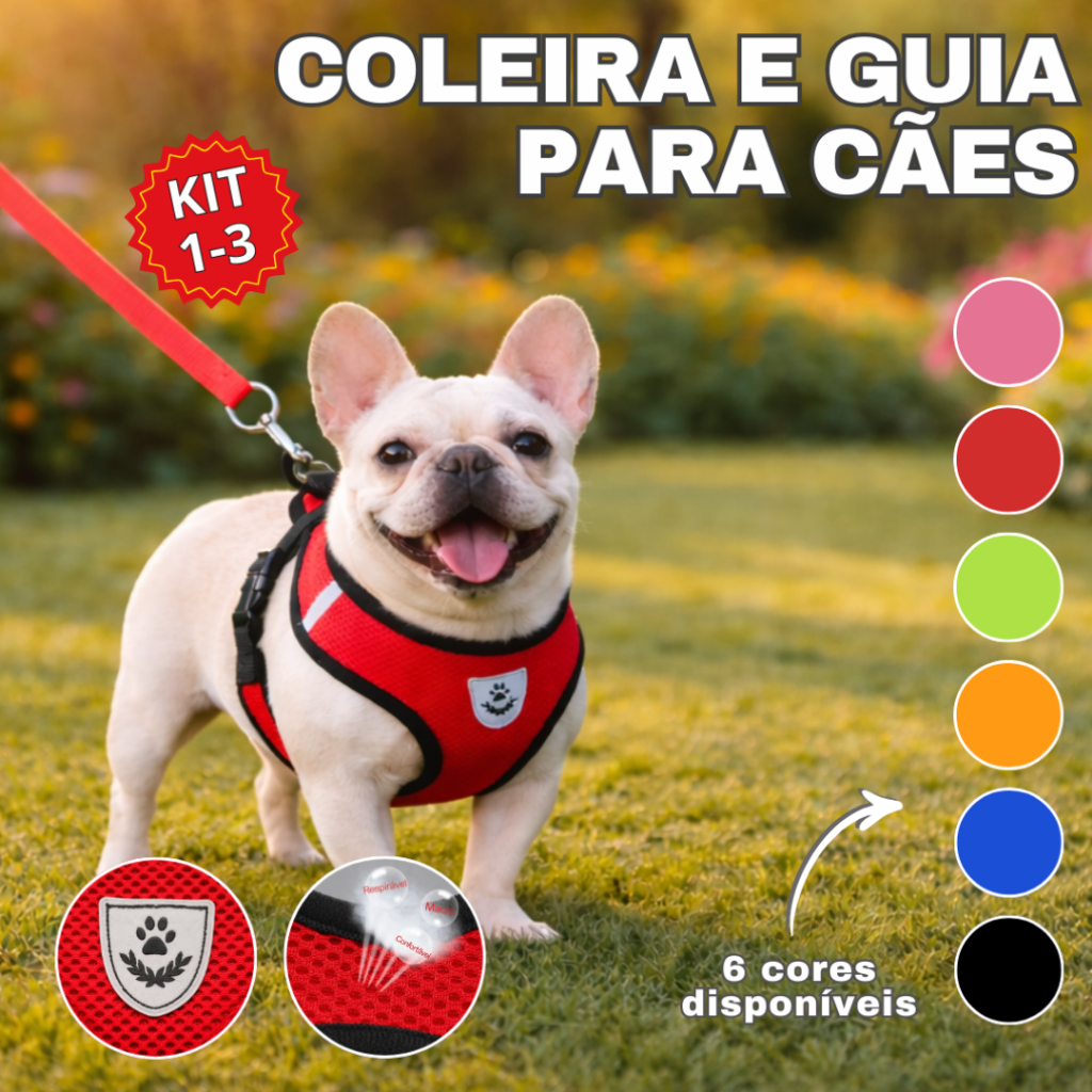 Peitoral Coleira Com Guia para Caes e Gatos Regulavel Confortavel Ajustavel Cachorro Pet Pequeno em Oferta na Shopee