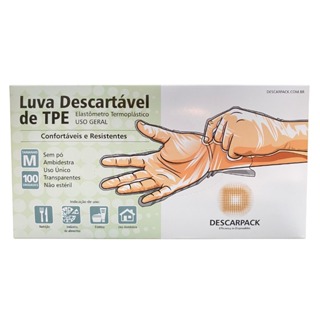 Kit 10 ou 20 Caixas de Luva Plástica TPE Viniflex Transparente C/100 uni. em Oferta na Shopee