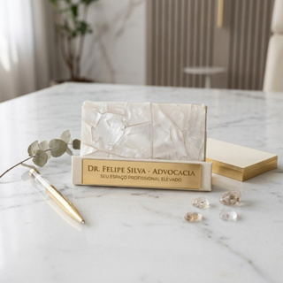 Porta Cartão de Visitas Personalizado em Acrílico Marmorizado Mesa Balcão 9x4cm em Oferta na Shopee