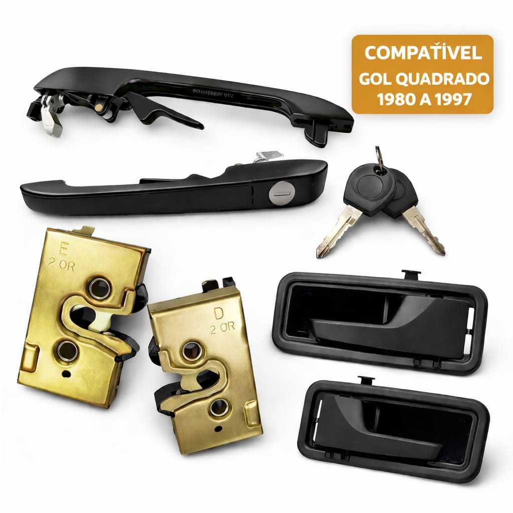 Kit Maçanetas E Fechadura Porta Gol Quadrado Saveiro Voyage em Oferta na Shopee
