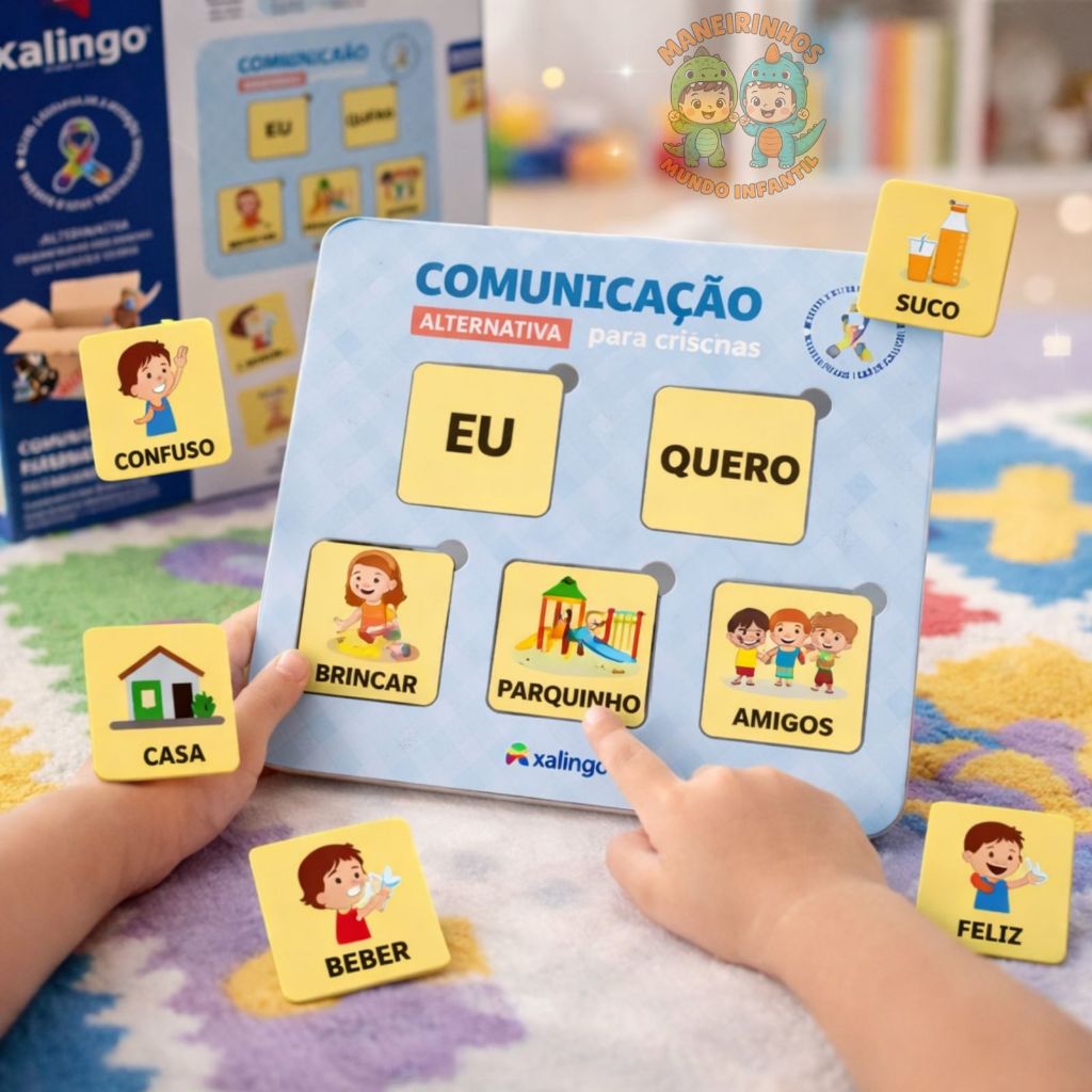 RECURSO Pedagógico - Comunicação Alternativa  - Madeira Jogo Para Crianças  - Xalingo NÃO VERBAL -AUTISMO TDAH SENSORIAL