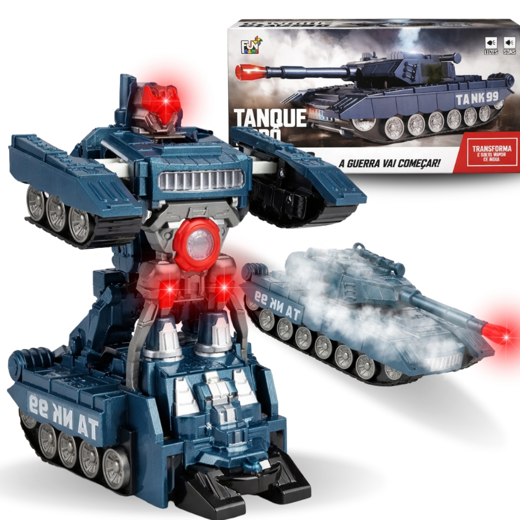 Tanque Robô de Guerra Luz Som Com Ou Sem Fumaça Brinquedo