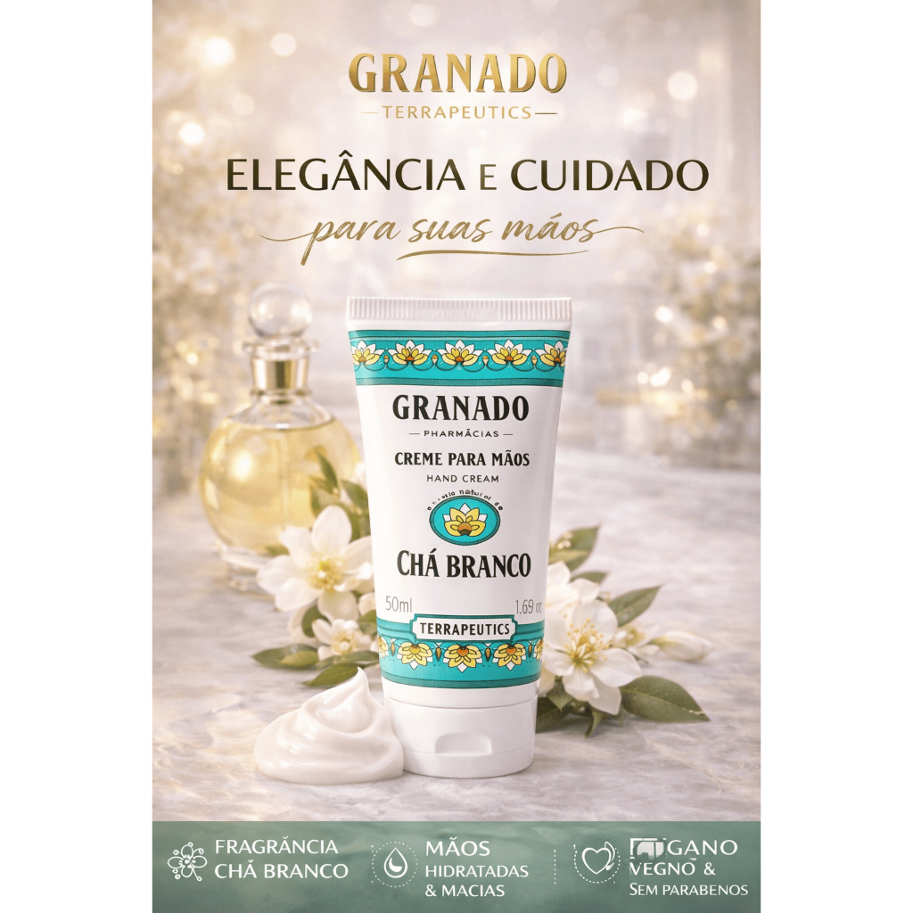 Creme Para Mãos Granado Terrapeutics Chá Branco 50ml Hidratante Vegano