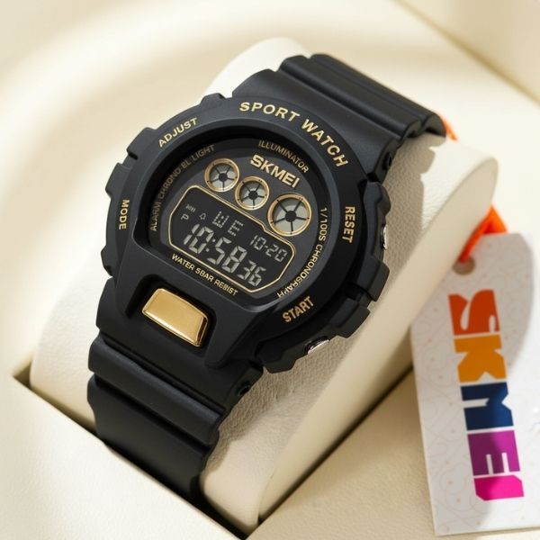 Relógio Skmei 1775 Digital Masculino Preto Resistente à Água 5 ATM Cronômetro Alarme Academia Original Promoção