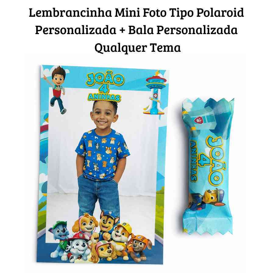 Lembrancinha Mini Polaroid Personalizada + Bala Personalizada Qualquer Tema - Festa/Aniversario