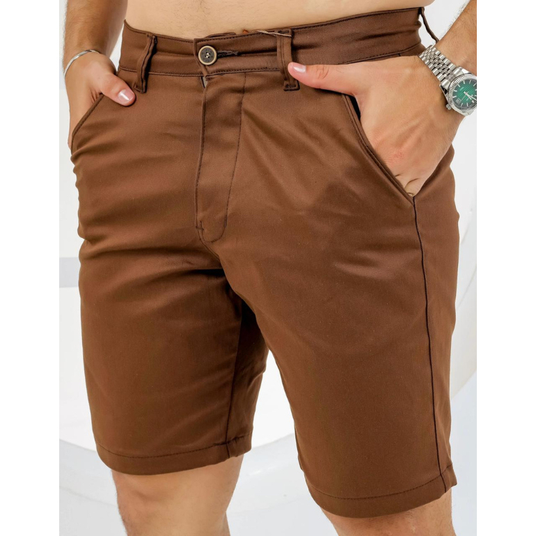 Bermuda Short Social Alfaiataria Sarja Cetim Masculino Bolso Embutido/Faca Com Lycra Elastano