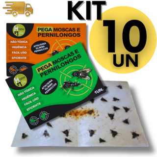 Conjunto  10  Unidades Pega Mosca  Adesiva Mosquito Inseticida Eficiente Pratico em Oferta na Shopee